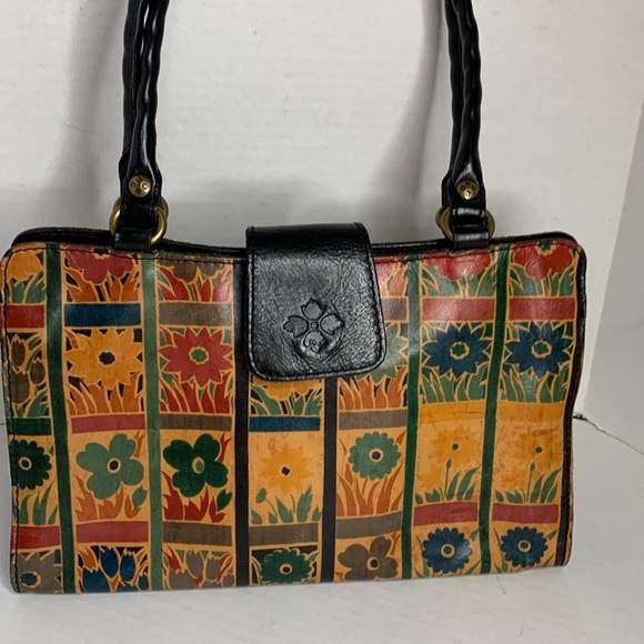 Patricia Nash Rienzo floral leather satchel shoulder bag - Picture 2 of 12